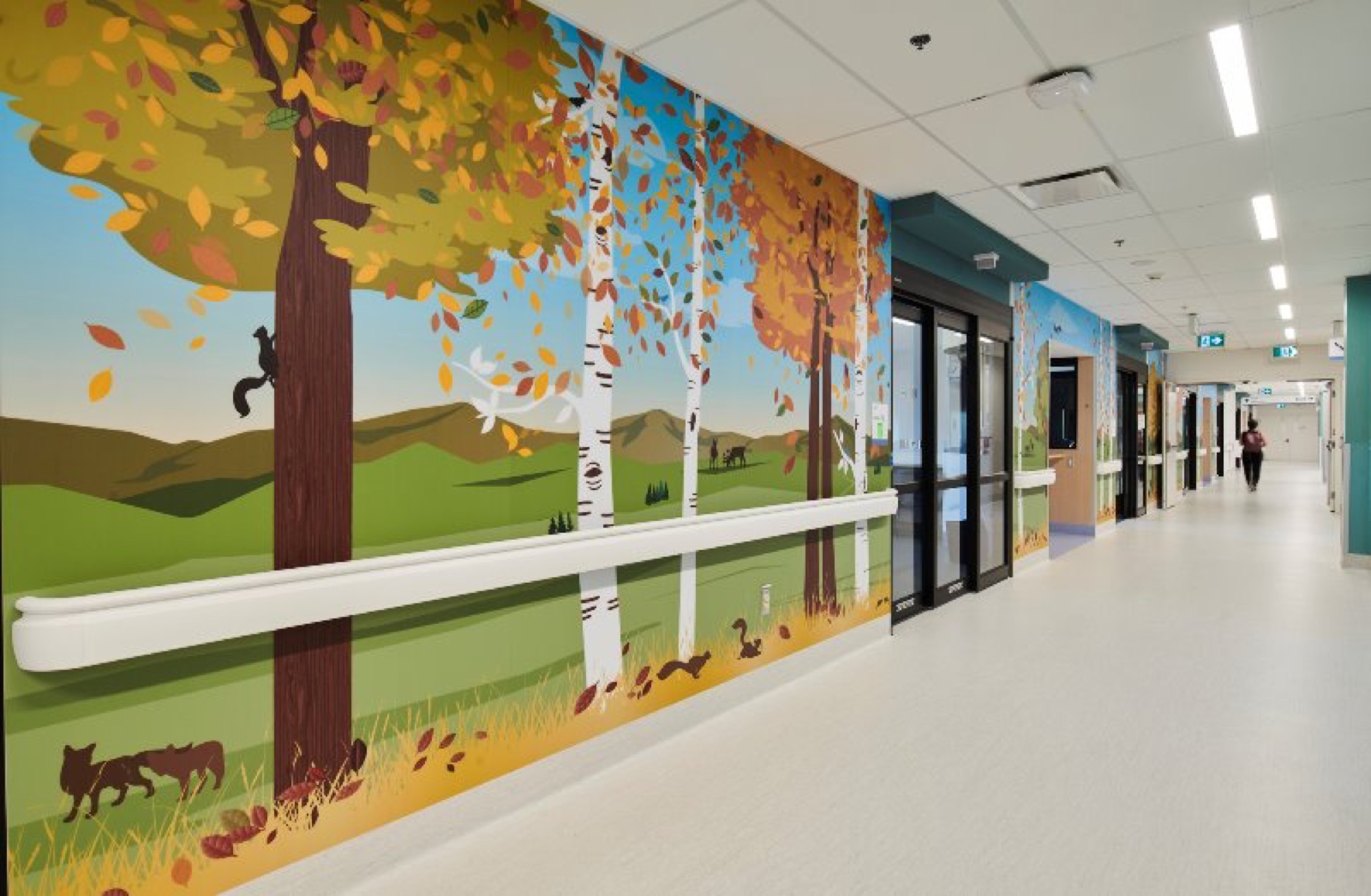 BC Children’s Hospital · Sunny Hill corridor artwork and ceiling