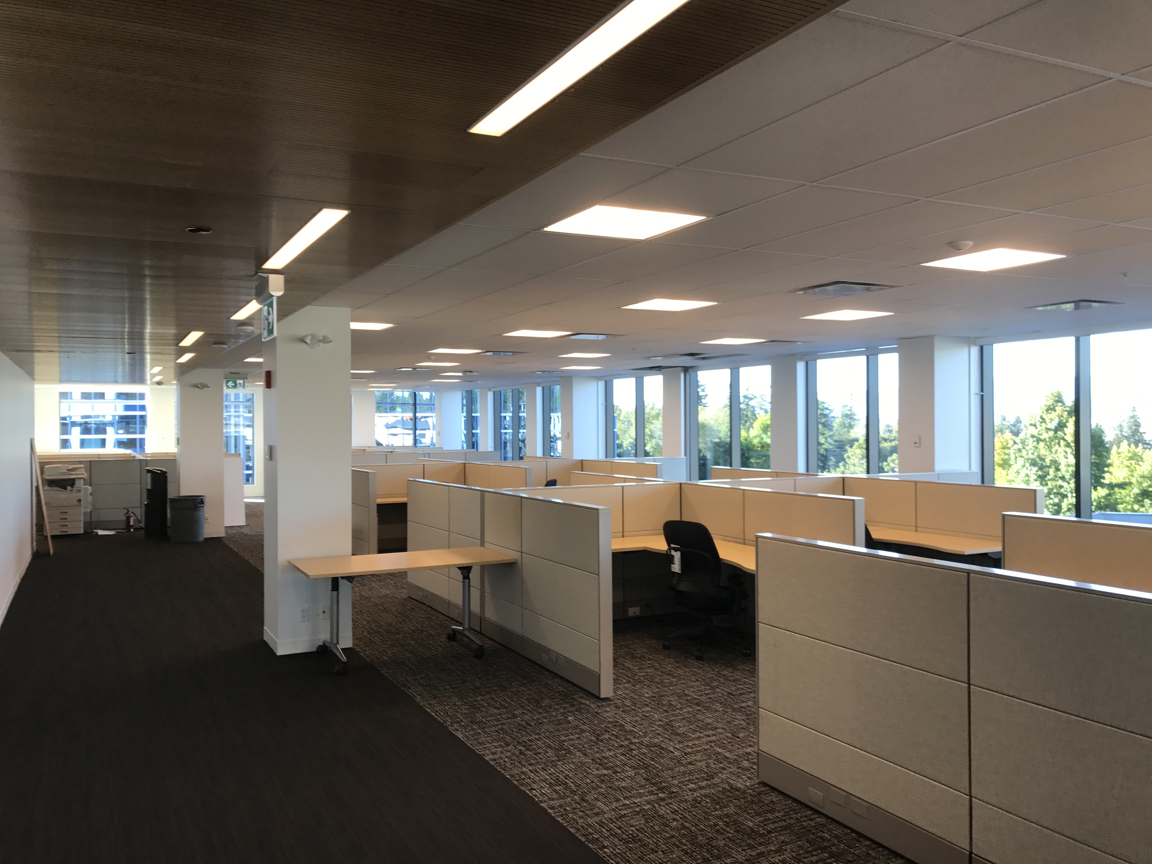 Open office and suspended ceiling at ICBC Gateway