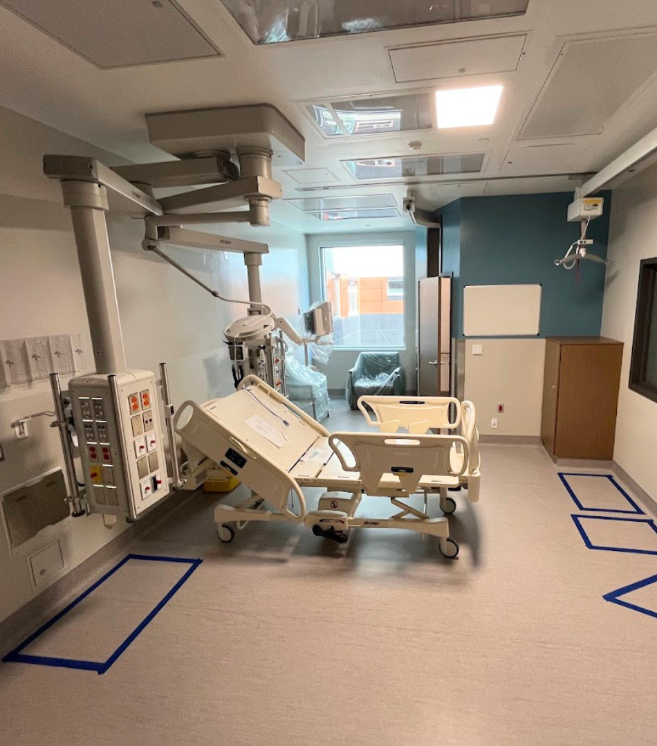 Critical care patient room at New St. Paul’s Hospital