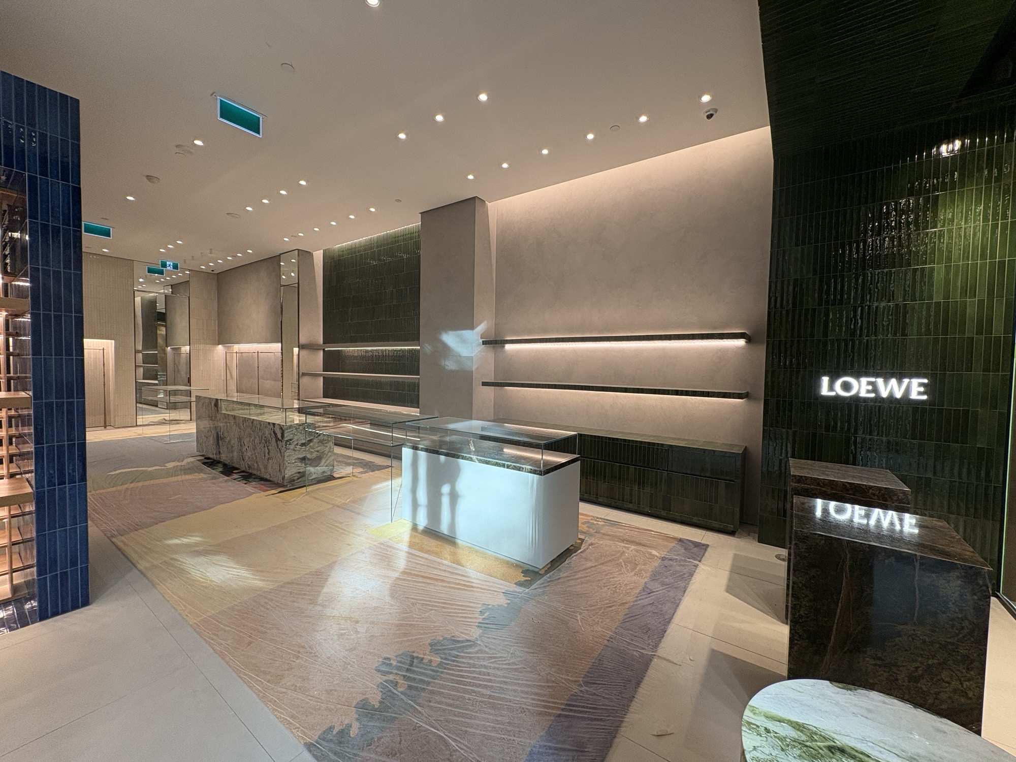 Loewe at Oakridge Park · Boutique interior during construction