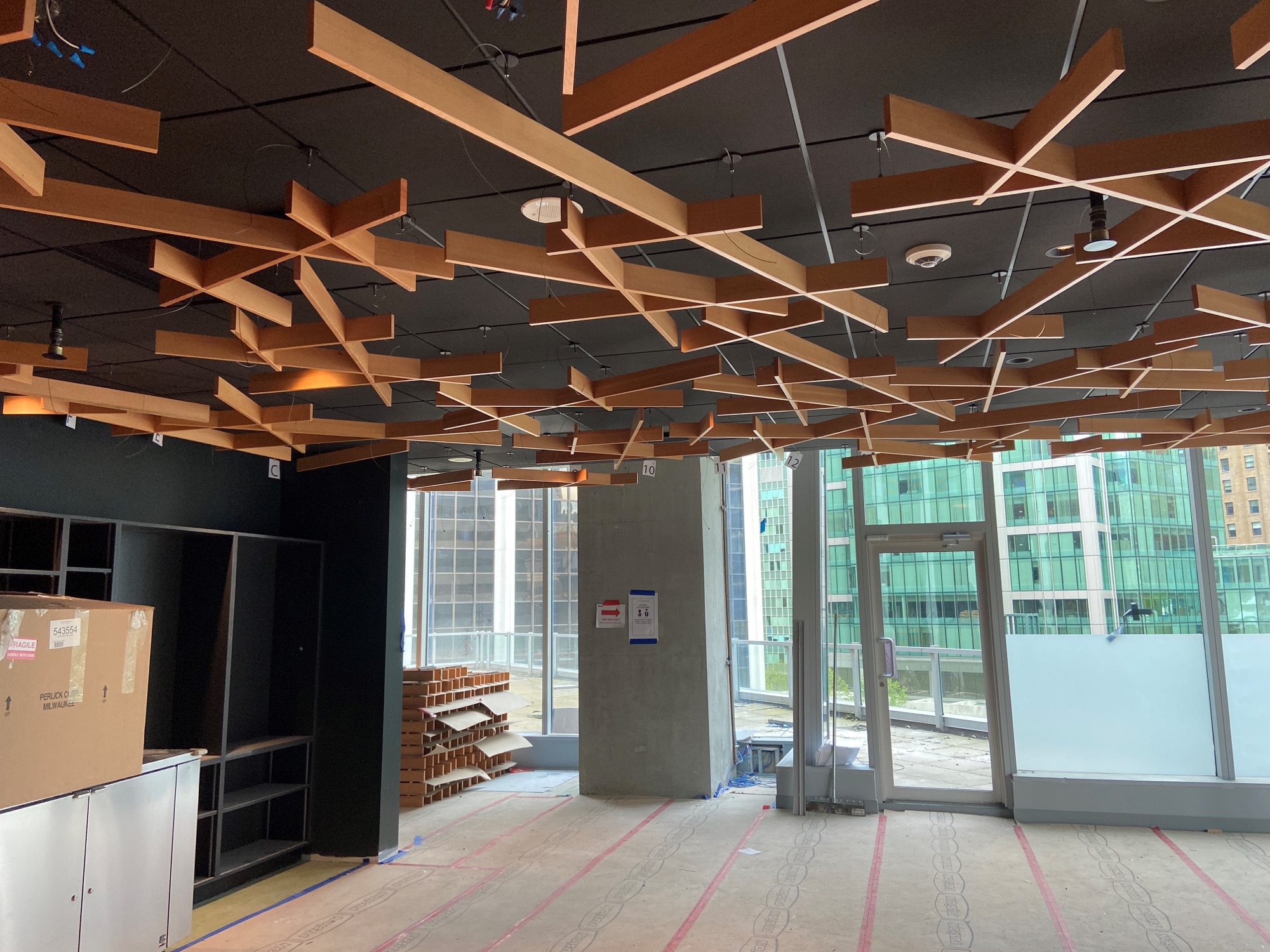 Slack · Suspended ceiling details during construction